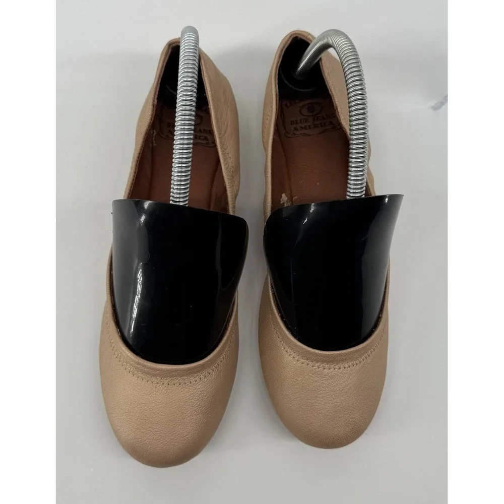 Lucky Brand Emmie Ballet Flats 7M Rose Cream Leather Slip On Boho Minimalist